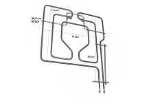 Αντίσταση κάτω φούρνου κουζίνας Bosch Siemens Pitsos Neff 2800 Watt λοξά άκρα