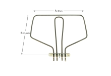 Αντίσταση κάτω φούρνου κουζίνας Teka διπλή 220 Volt - 800 Watt/45 Volt - 300 Watt