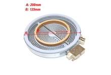 Εστία κουζίνας κεραμική διπλή Φ200 - 125mm με 5 άκρα 